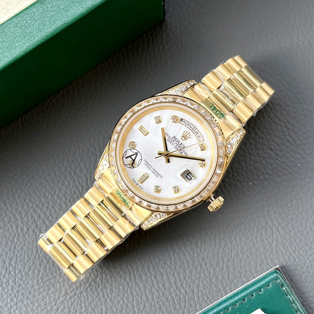 Rolex Day-Date Dourado/Branco