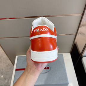 Prada Tênis Cano Baixo Downtown Vermelho