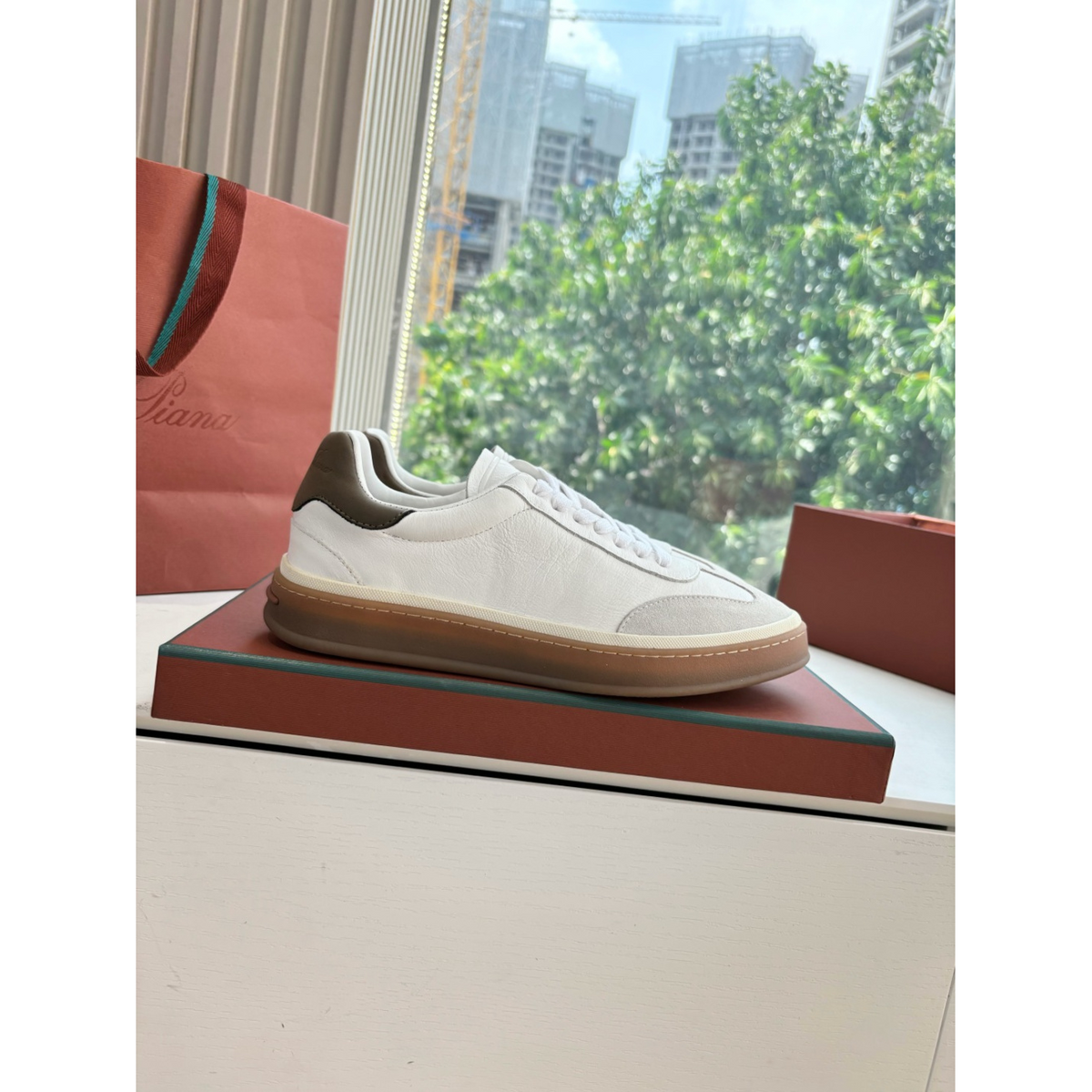 Loro Piana Tênis Walk Branco Camurça