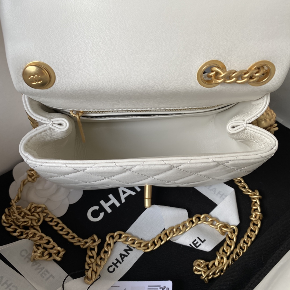 Bolsa Chanel Flap Branca 14.5X23.5X7CM