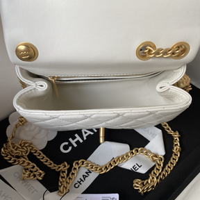Bolsa Chanel Flap Branca 14.5X23.5X7CM