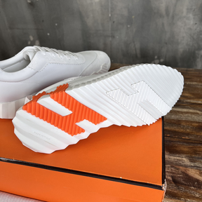 Tênis Hermès Bouncing Couro Branco/Laranja