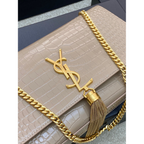 Bolsa Saint Laurent YSL Kate em Couro Croco 24x14.5x5.5cm (5 cores)