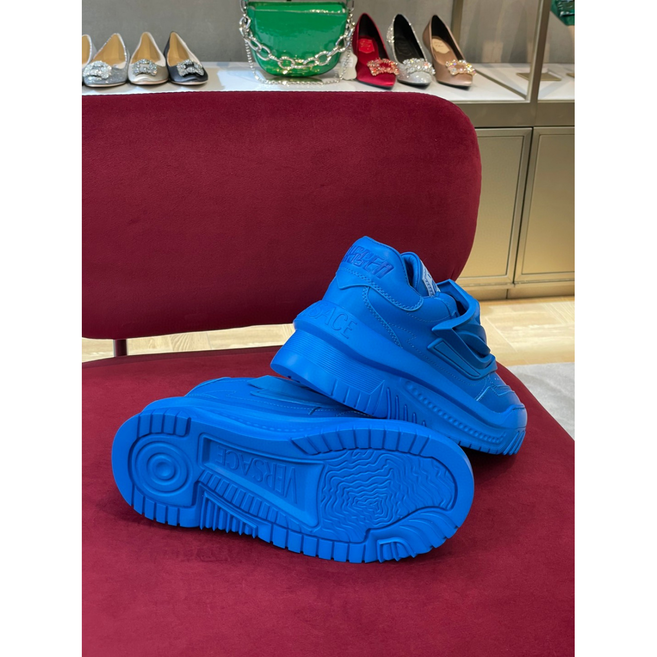 Tênis Versace Cano Baixo Odissea Azul
