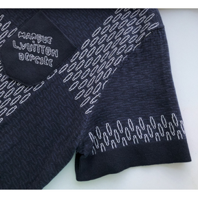Camisa de Manga Curta em Jersey de Algodão com Jacquard Damier Louis Vuitton LV