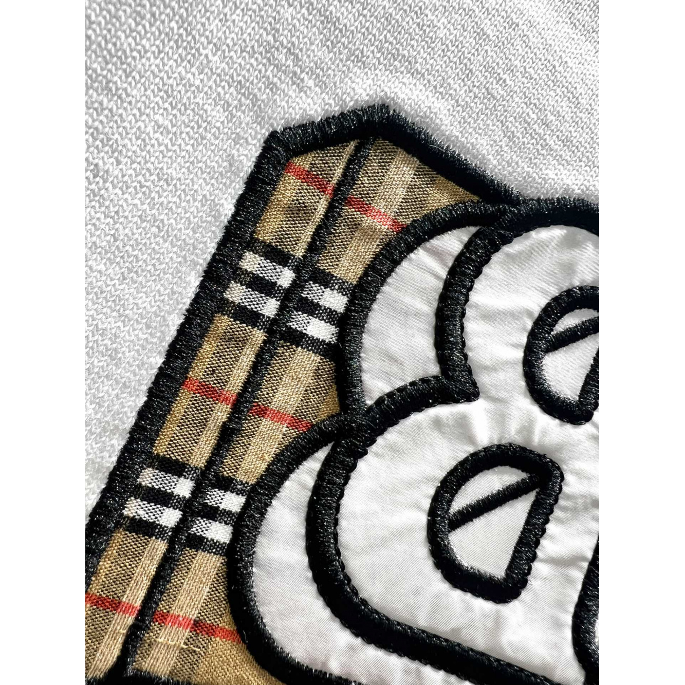 Camisa Burberry de algodão BB ao meio bordada Branca