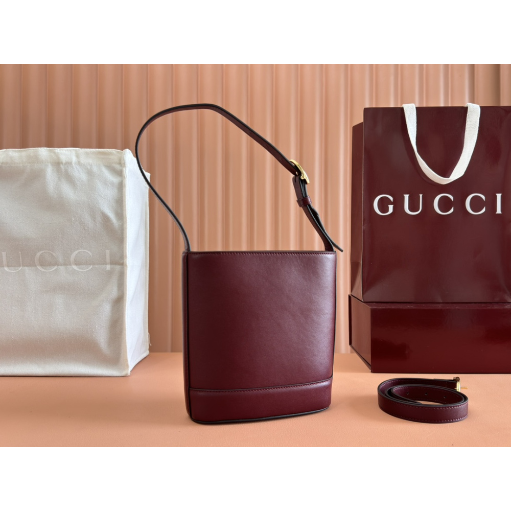 Bolsa Gucci 73 Mini Bucket Bag Bordô NEW 2025 18.5x20x8.5cm