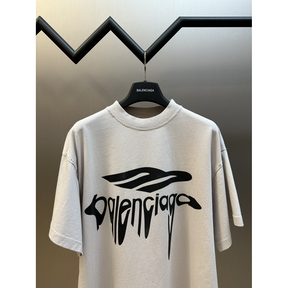 Camiseta de Algodão Balenciaga 3B Oversize Branca