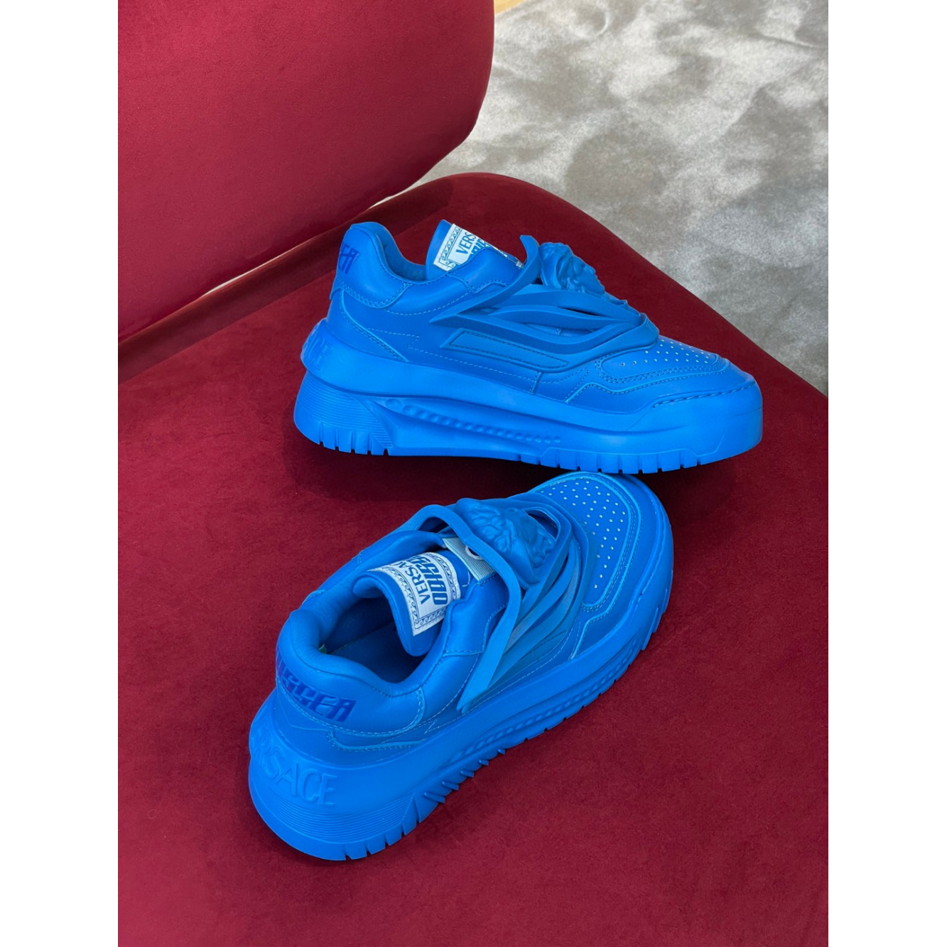 Tênis Versace Cano Baixo Odissea Azul