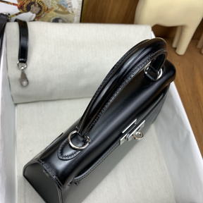 Bolsa Hermès Mini Kelly Ferragem Prata 25x19x9cm (2 cores)