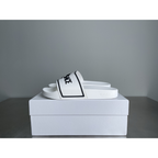 Chinelo Slide Versace Branco com escrita Preta