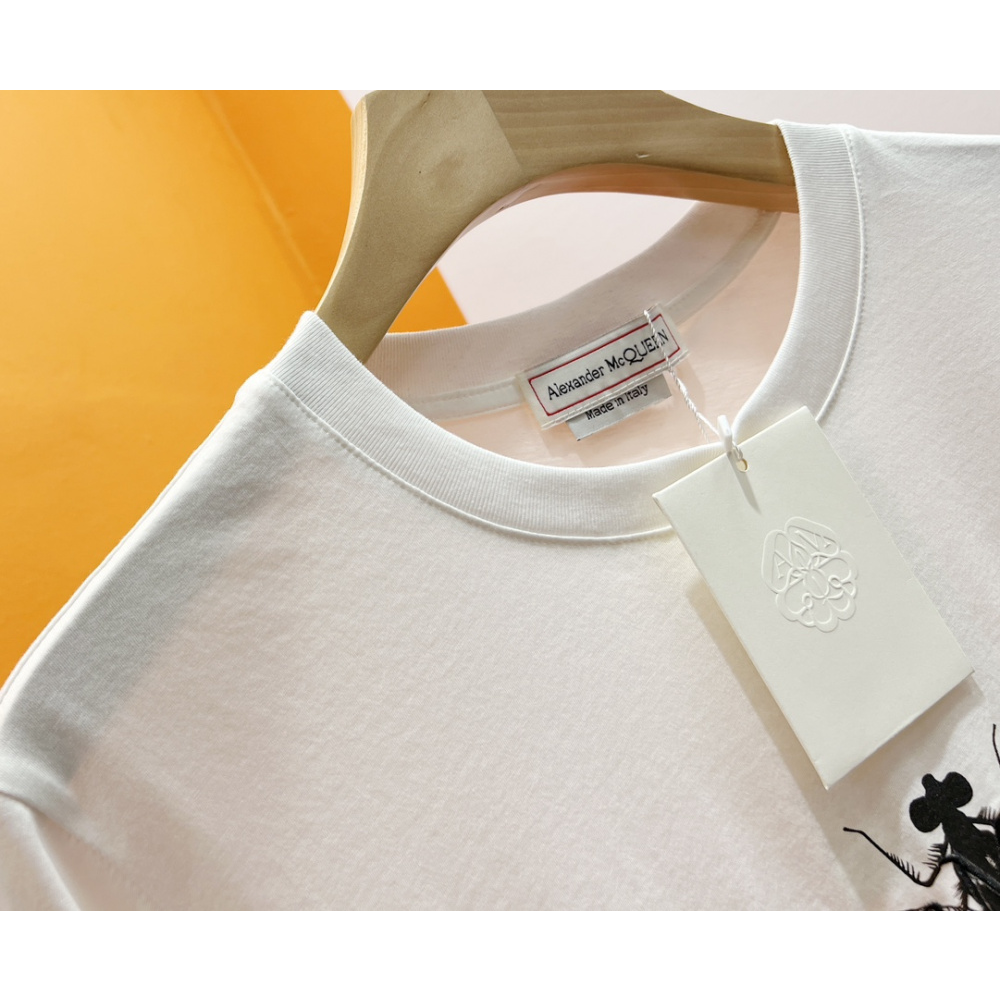 Camiseta Alexander McQueen Com Estampa de Libélula Branca