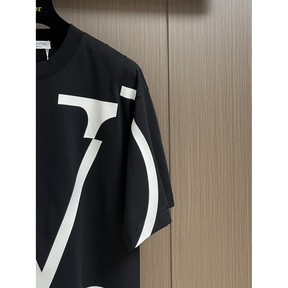 Camisa Valentino de algodão com VLogo Preta