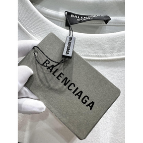 Camiseta de Algodão Balenciaga com estampa de Logo Branca