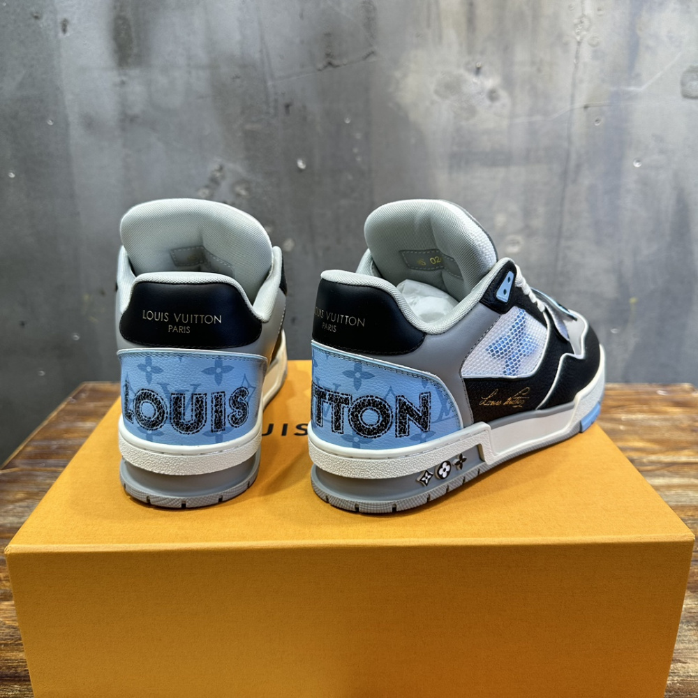 Tênis Louis Vuitton LV Trainer Monogram Azul/Cinza