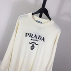 Moletom Prada com Logotipo Bordado Branca