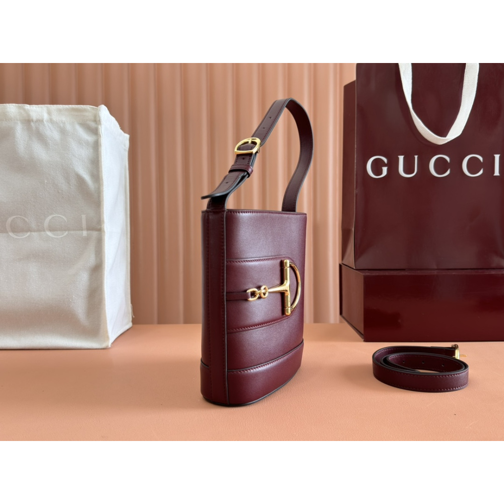 Bolsa Gucci 73 Mini Bucket Bag Bordô NEW 2025 18.5x20x8.5cm