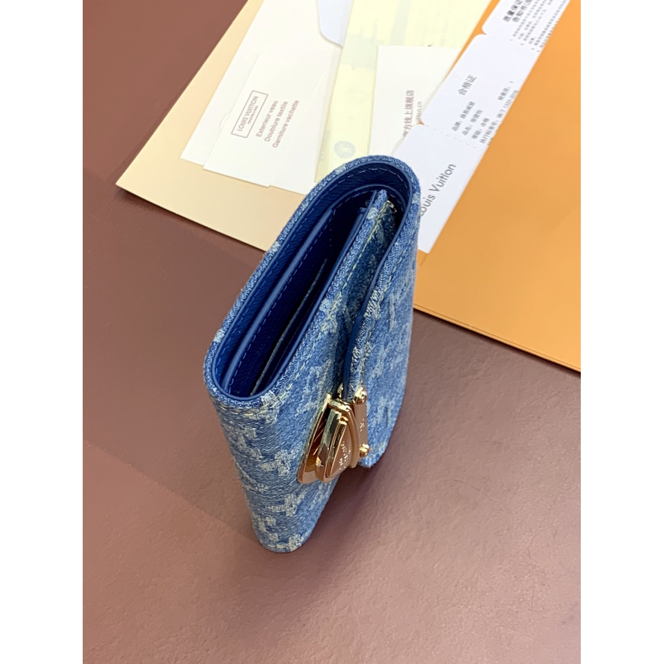Carteira Louis Vuitton Victorine Monogram Denim Blue 12x9.5x1.5CM