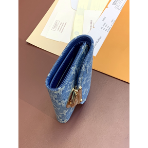 Carteira Louis Vuitton Victorine Monogram Denim Blue 12x9.5x1.5CM