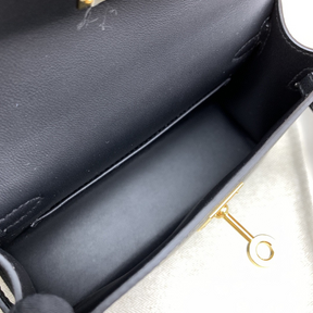 Bolsa Hermès Mini Kelly Ferragem Dourada 20x15x9cm