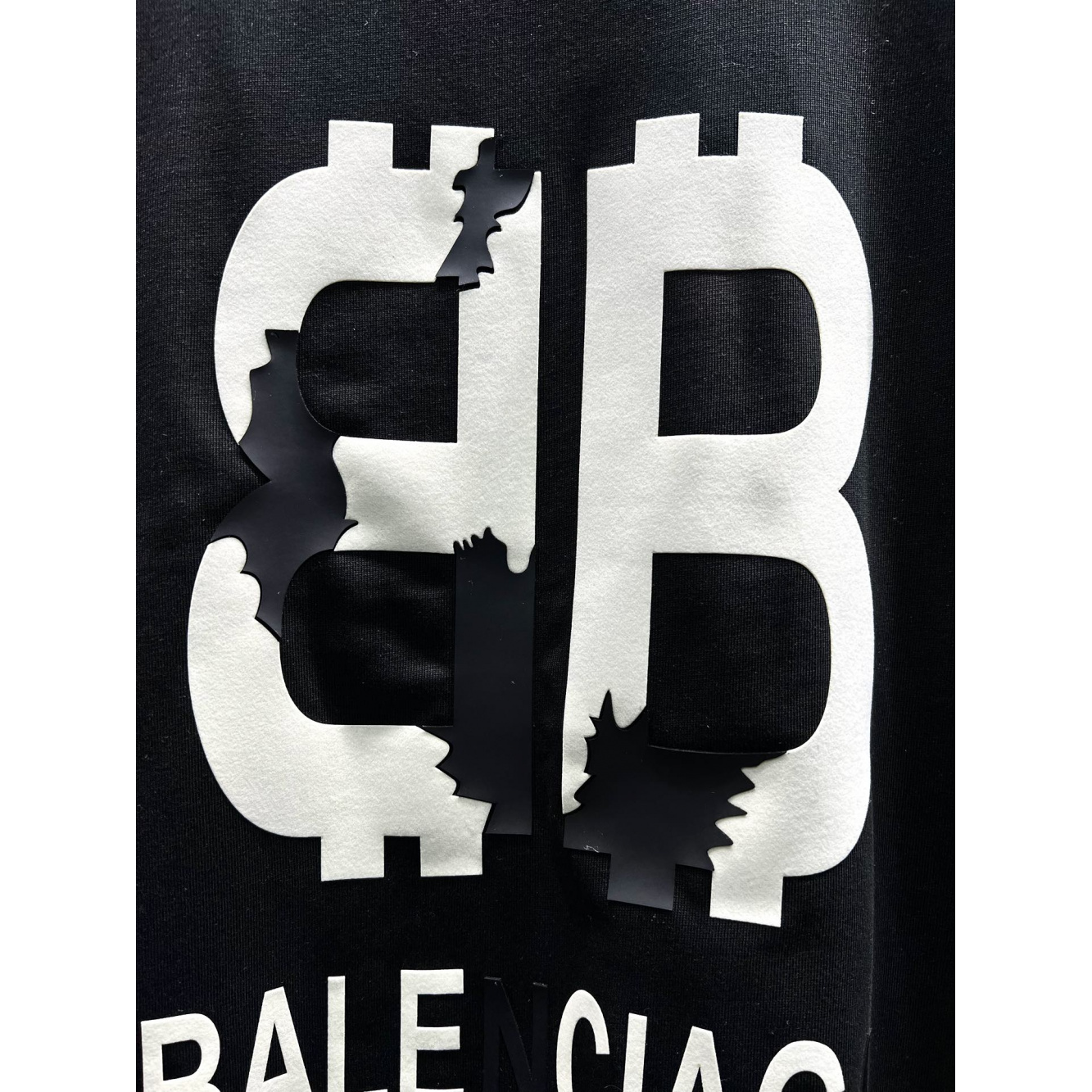 Camiseta de Algodão Balenciaga com estampa de Logo Preta