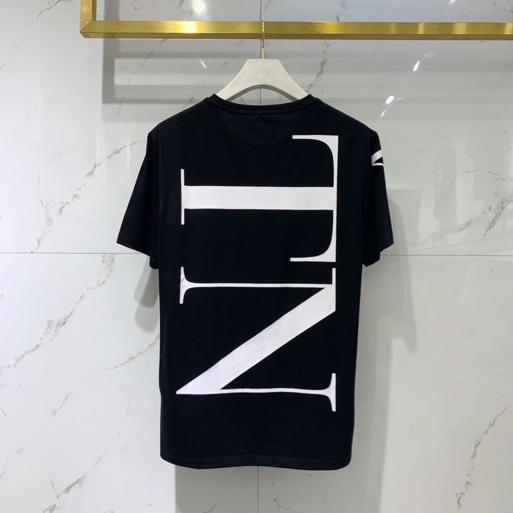 Camisa Valentino em algodão VLTN Logo Vertical com estrela Preta
