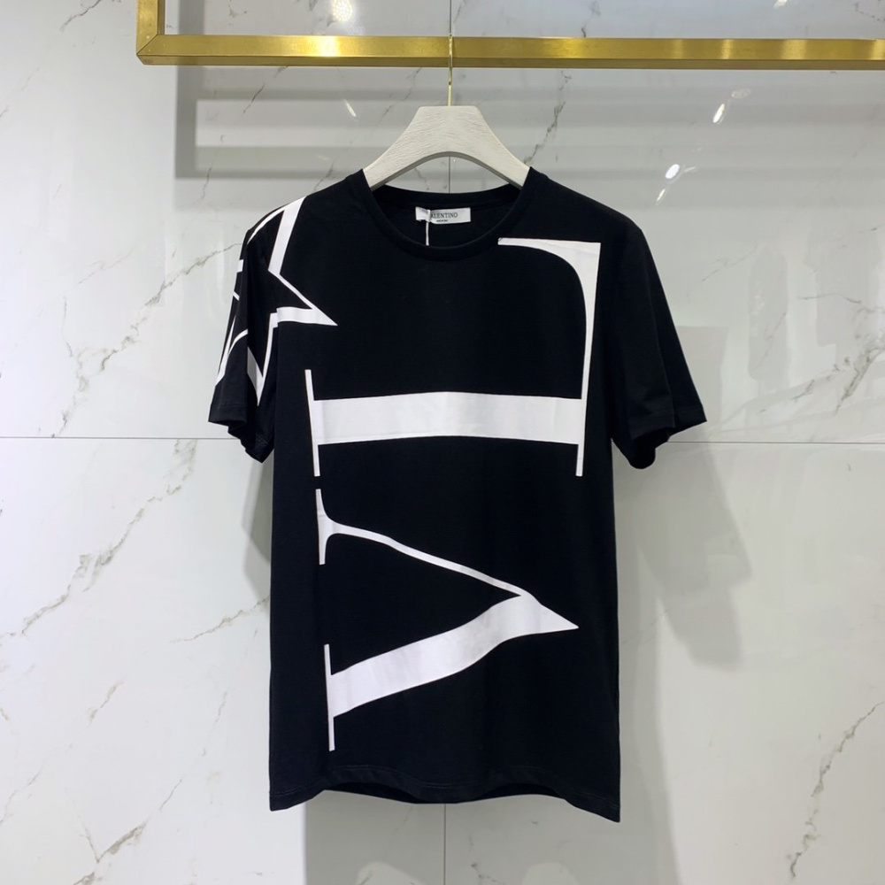 Camisa Valentino em algodão VLTN Logo Vertical com estrela Preta