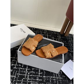 Sandália Celine Marina Finged Mule Marrom Camelo