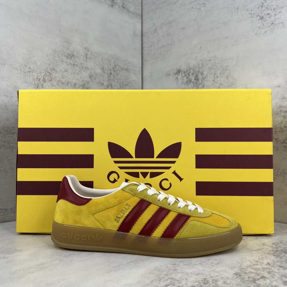 Tênis Gucci x Adidas Gazelle Amarelo/Vermelho