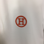 Camiseta Hermès com bordado H e zíper Branco
