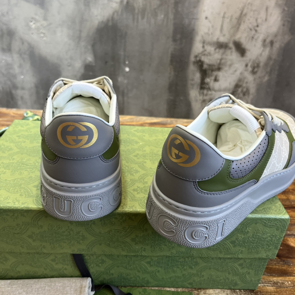 Tênis Gucci GG Supreme Cinza/Verde