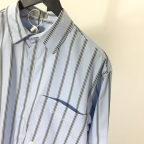 Camisa Social Listrada Dior COUTURE Azul/Preta