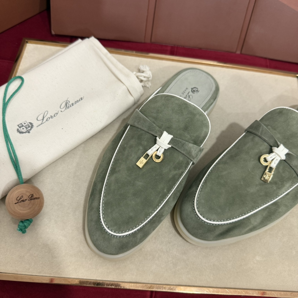 Summer Charms Walk Babouche Loro Piana Loafer Verde