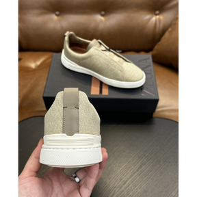 Zegna Triple Stitch em Tecido Bege