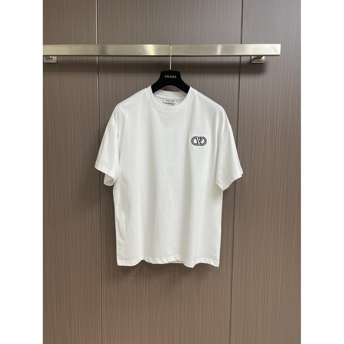 Camisa Valentino de algodão com VLogo Signature Branca