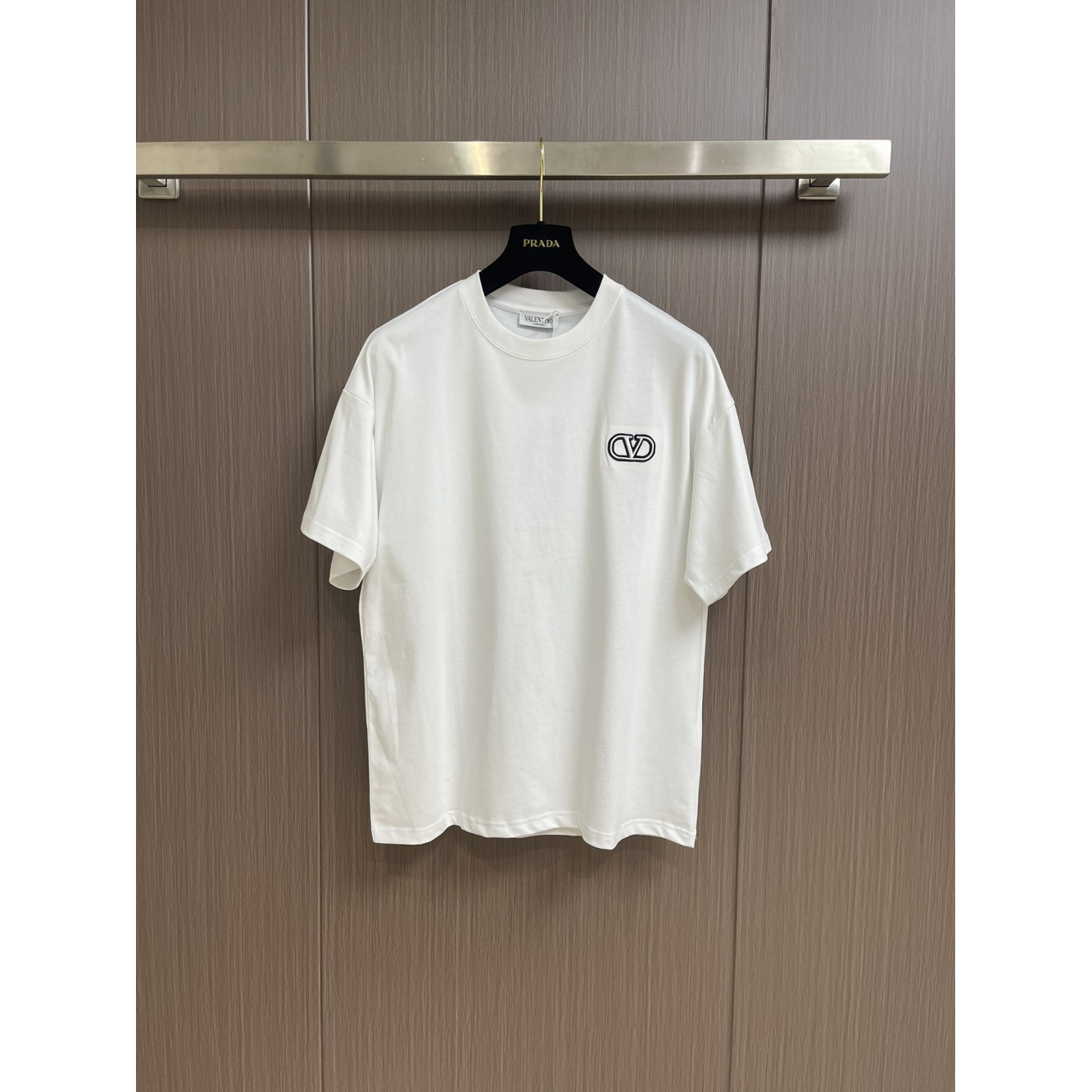 Camisa Valentino de algodão com VLogo Signature Branca