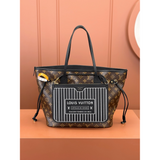 Bolsa Louis Vuitton Neverfull Inside Out MM LV (Preta/Marrom) 31x28x14CM