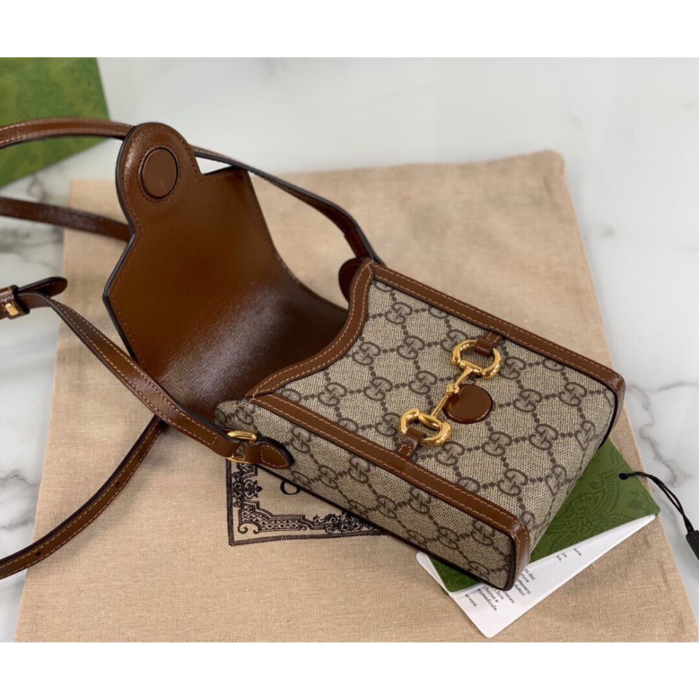 Bolsa Gucci Horsebit 1955 Mini Bag in GG Supreme 11.5x17x4CM (3 cores)