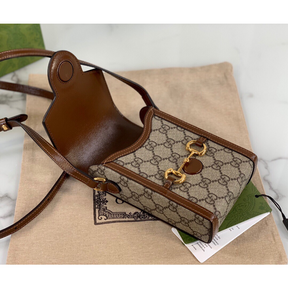 Bolsa Gucci Horsebit 1955 Mini Bag in GG Supreme 11.5x17x4CM (3 cores)