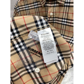 Camisa Burberry de algodão Check cor Areia