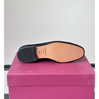 Sapato Mocassim Salvatore Ferragamo Social Camurça Azul Marinho com Fivela Gancini