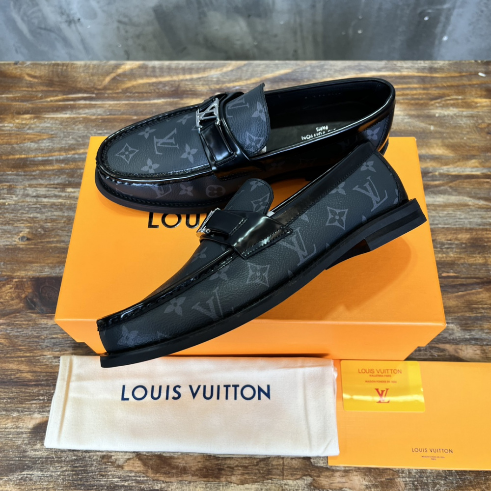 Louis Vuitton Loafer Major Couro Canvas Monogram Graphite