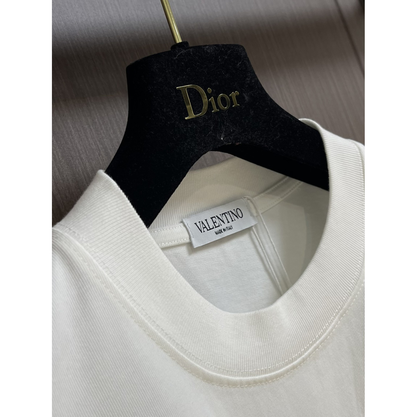 Camisa Valentino de algodão com VLogo Branca