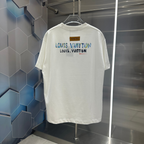 Camiseta de Algodão Louis Vuitton Logo estampado Multicolor