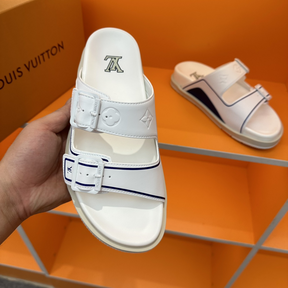 Chinelo Lv Trainer Branco/Azul