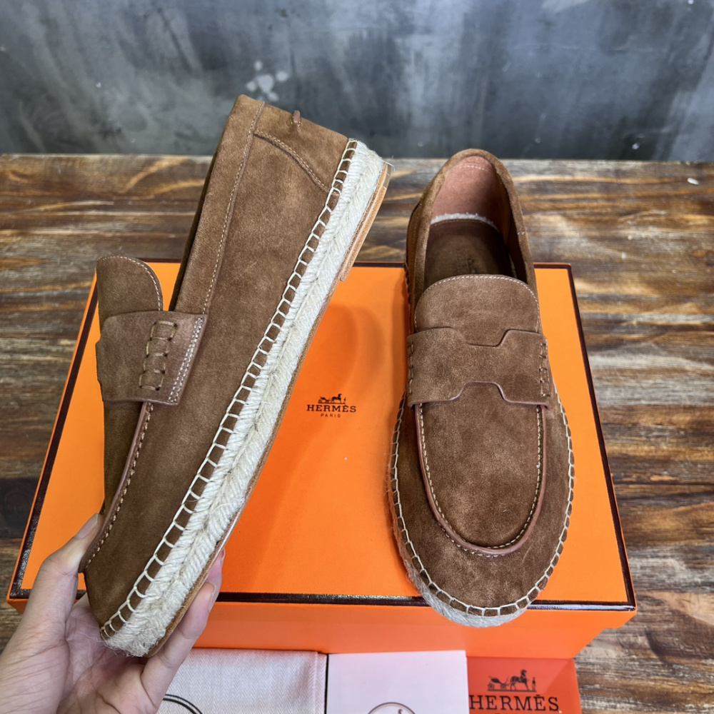 Alpargata TRIP Hermès em Camurça Marrom