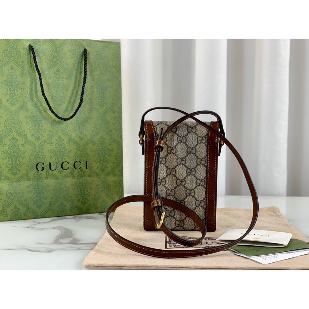 Bolsa Gucci Horsebit 1955 Mini Bag in GG Supreme 11.5x17x4CM (3 cores)