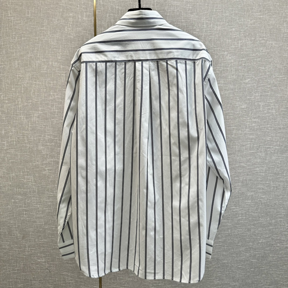 Camisa Social Listrada Dior COUTURE Branca/Preta