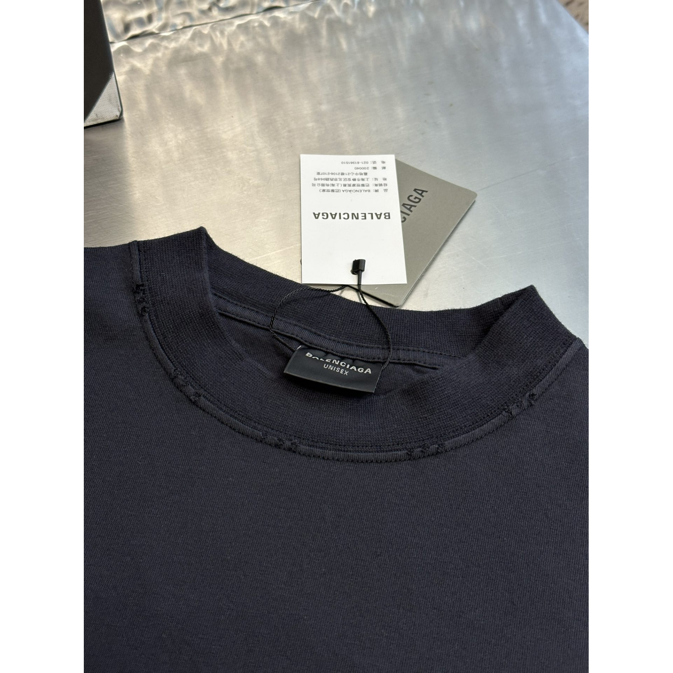 Camiseta de Algodão Balenciaga 3B Oversize Preta