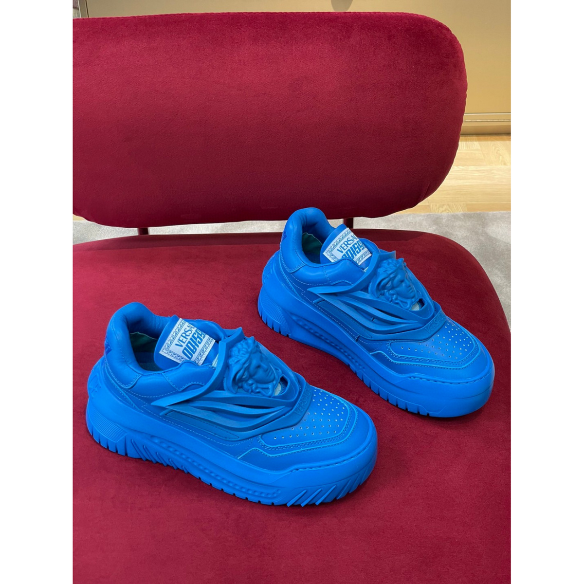 Tênis Versace Cano Baixo Odissea Azul